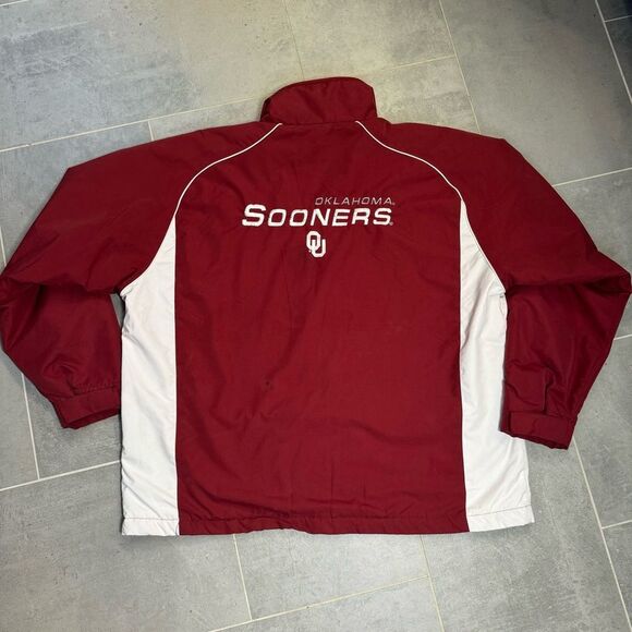 Oklahoma Sooners Red Oak Sportswear Fleece Lined Full Zip Embroidered Jacket XL - Picture 12 of 16